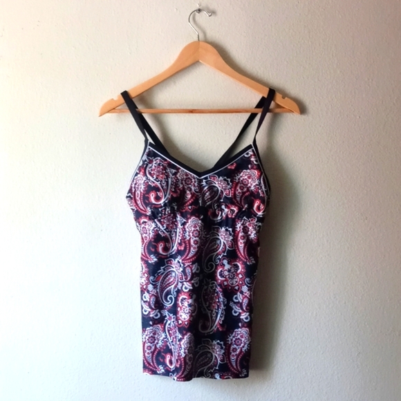 👙Enjoy The Sunshine Women's Tankini Paisley Print Two Piece Swimsuit Size L - Picture 2 of 10